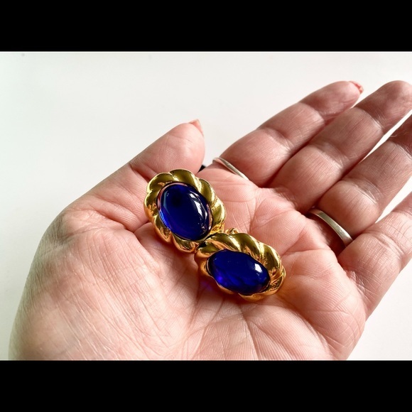 Vintage 6 Earrings in 1 Interchangeable Jelly Cabochon Park Lane 80s Earrings. - Picture 5 of 5